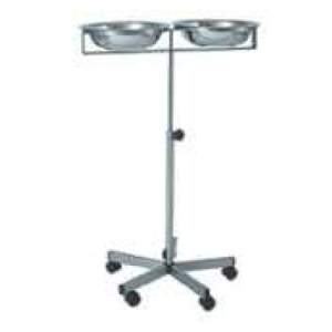 based pan with double basin, Base 5-spoke wheel - Stainless