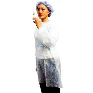 Robe visitors without a collar with tie back safety at/g