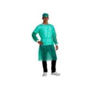 Robe rating non-wooven Green without collar, with tie back and sleeves