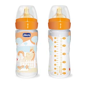 Chicco Feeding Bottle Well Being 0 BPA 250 ml "Romantic", Rubber teat