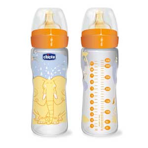 Chicco Feeding bottles Well Being 0 BPA 330ml "Romantic", Rubber Nipple
