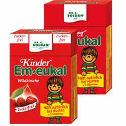 Em-Eukal Kinder Wild Cherry 40gr Cough Caramel For The Children's Sugar Free