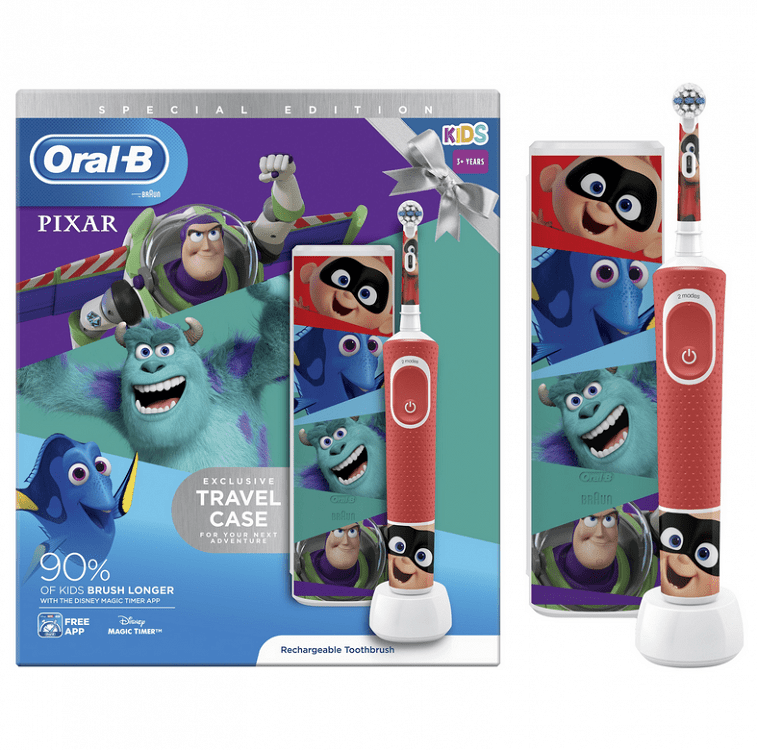 Oral-B Vitality Kids Special Edition Ηλεκτρική Οδοντόβουρτσα Pixar για Παιδιά 3+ Ετών & Θήκη Ταξιδίου