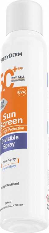 Frezyderm Sun Screen Invisible Spray Spf 50+ Διάφανο Αντηλιακό Σώματος, 200ml