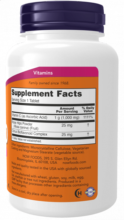 Now Foods C - 1000 With Rose Hips And Bioflavonoids 100 ταμπλέτες