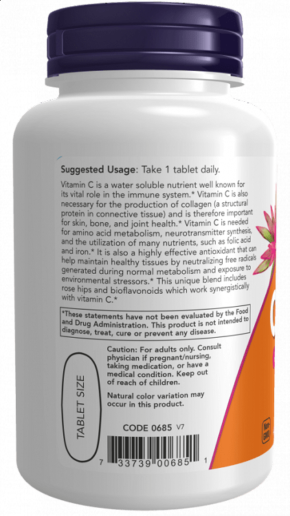 Now Foods C - 1000 With Rose Hips And Bioflavonoids 100 ταμπλέτες