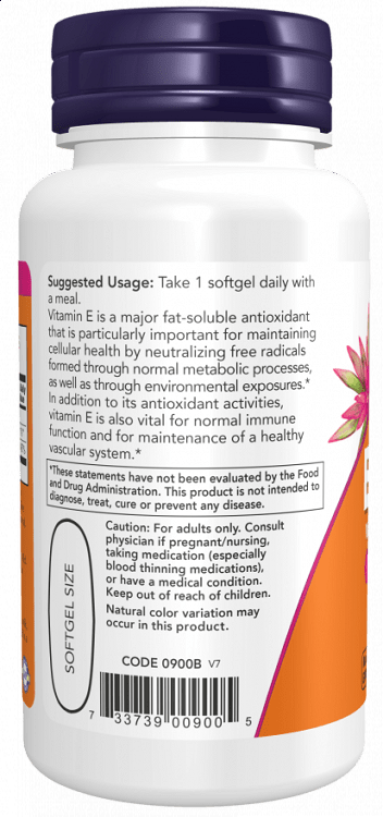 Now Foods Natural E-1000 with Mixed Tocopherols 1000iu 50 μαλακές κάψουλες
