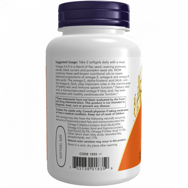 Now Foods Omega 3 6 9 Essential Fatty Acids 100 μαλακές κάψουλες