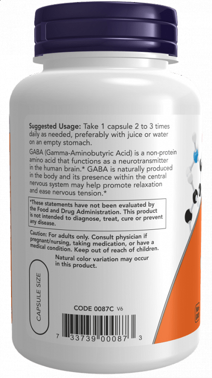 Now Foods Gaba 500mg + B-6 100 Κάψουλες