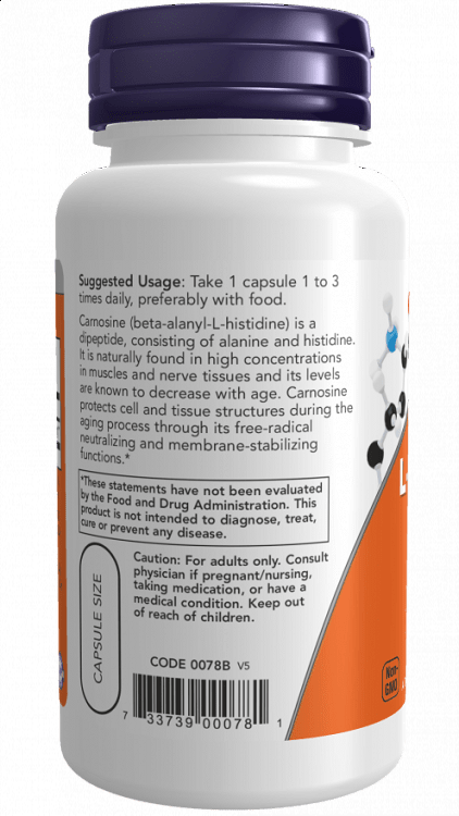 Now Foods L Carnosine 500mg 50 φυτικές κάψουλες