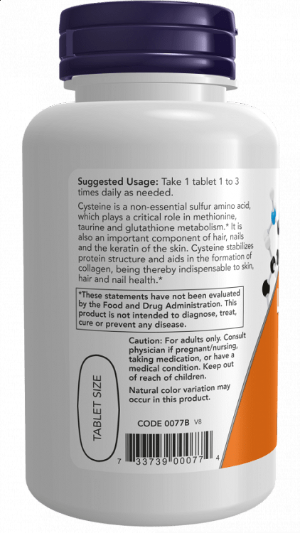 Now Foods L-Cysteine 500mg 100 ταμπλέτες