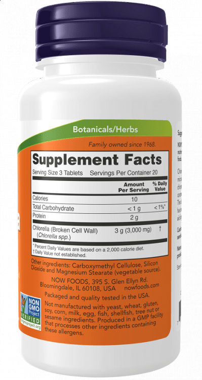 Now Foods Chlorella 1000mg 60 ταμπλέτες