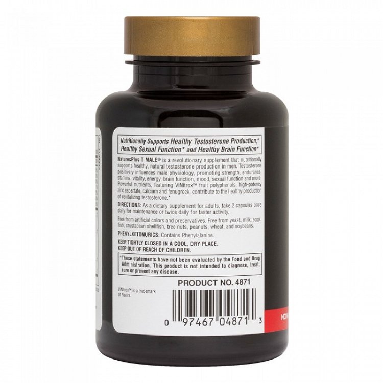 Nature's Plus T-Male Συμπλήρωμα για την Σεξουαλική Υγεία 60 κάψουλες