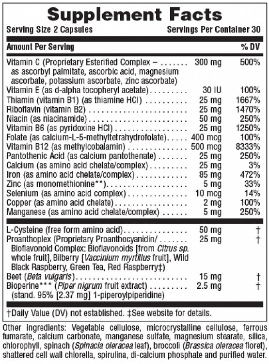 Nature's Plus Hema-Plex Iron with Synergistic Factors 60 κάψουλες