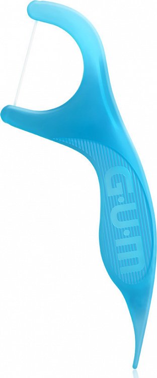 GUM Easy-Flossers 890 Κερωμένο Οδοντικό Νήμα με Γεύση Μέντα και Λαβή σε Γαλάζιο χρώμα 90τμχ