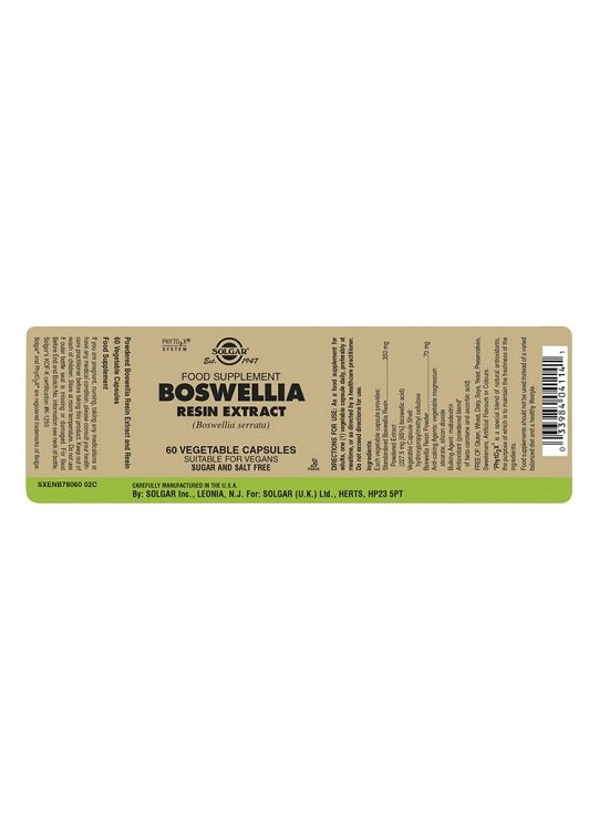Solgar SFP Boswellia Resin Extract 60 φυτικές κάψουλες