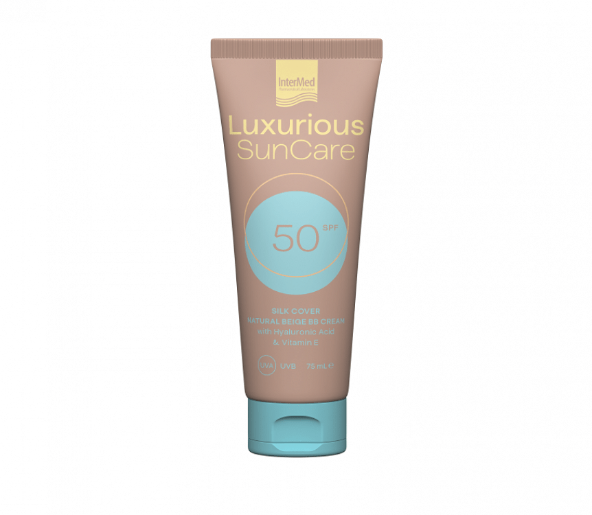 Intermed Luxurious Sun Care Silk Cover With Hyaluronic Acid spf50 Natural Beige 75ml