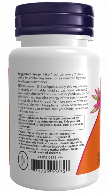 Now Foods Vitamin D-3 5000iu 120 μαλακές κάψουλες