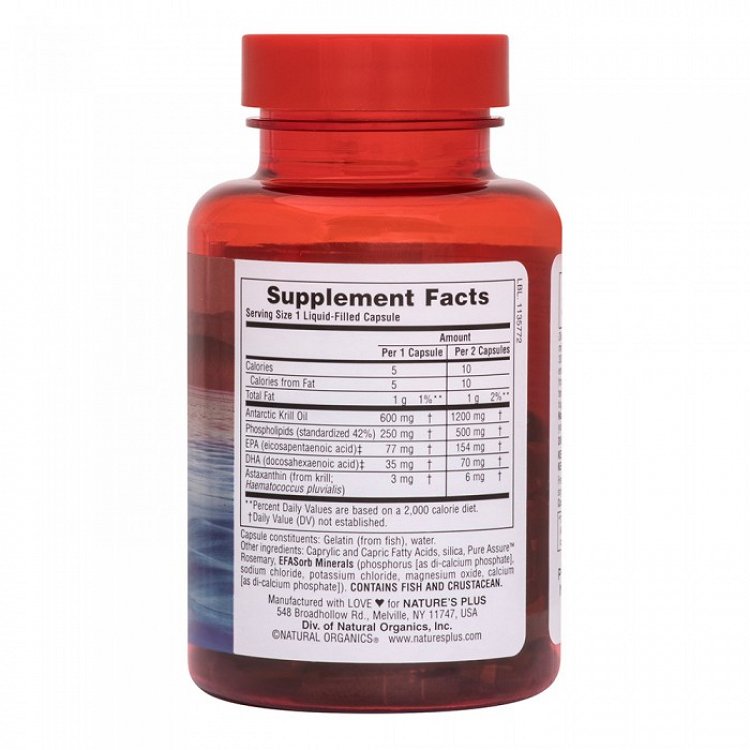 Nature''s Plus Omega Krill Oil 600mg 60Caps