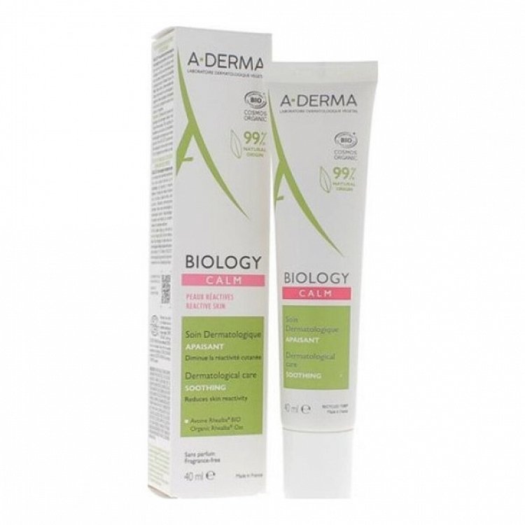 A-Derma Biology Calm 24ωρη Ενυδατική Κρέμα Προσώπου για Ευαίσθητες Επιδερμίδες κατά της Ερυθρότητας 40ml