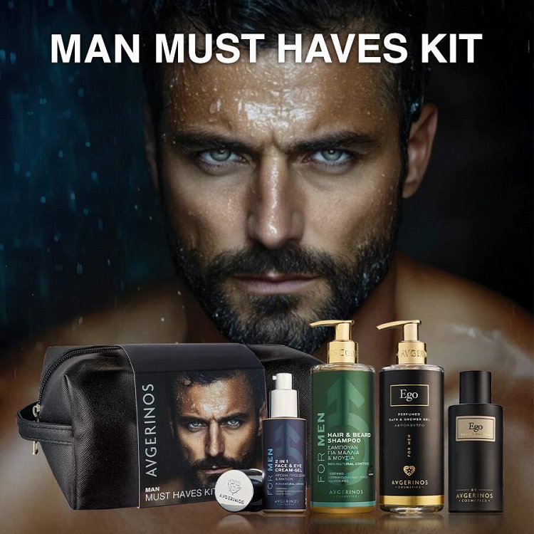 Avgerinos Cosmetics Man Must Haves Kit Σετ Περιποίησης για Αντιγήρανση & Καθαρισμό Σώματος 5τμχ