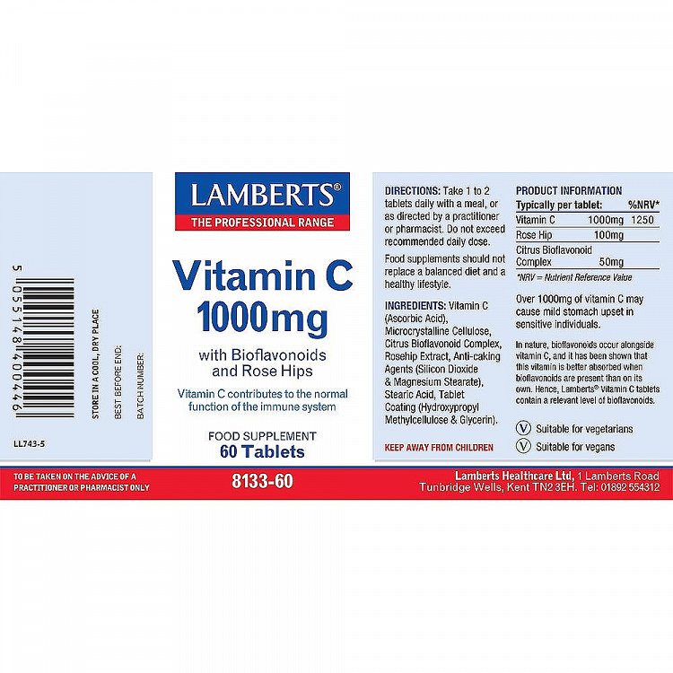 Lamberts Vitamin C Time 1000mg 180 ταμπλέτες