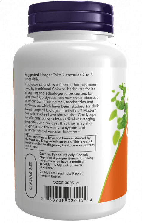 Now Foods Cordyceps Organic 750mg 90 φυτικές κάψουλες
