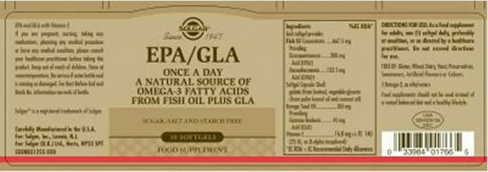Solgar EPA / GLA Once A Day Ιχθυέλαιο 30 μαλακές κάψουλες