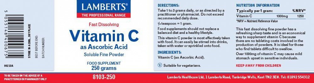 Lamberts Ascorbic Acid 250gr