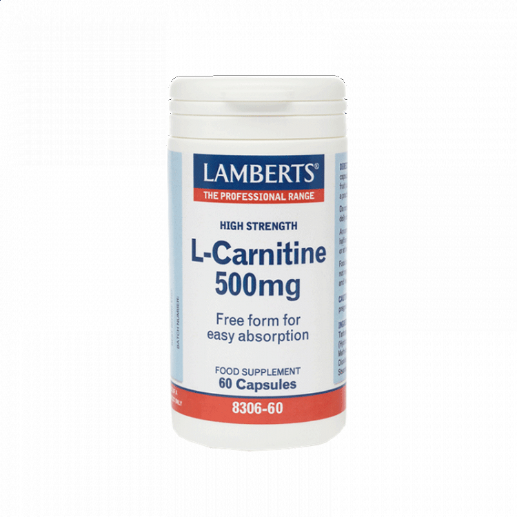 Lamberts L-Carnitine Συμπλήρωμα Διατροφής με Καρνιτίνη 500mg 60 κάψουλες