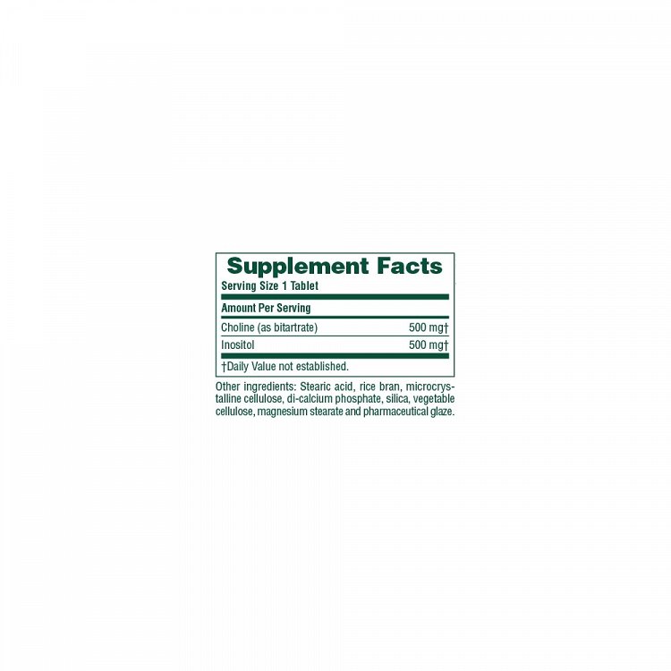 Nature's Plus Choline & Inositol 500mg / 500mg 60 ταμπλέτες