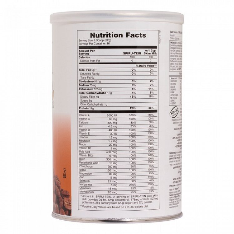 Nature's Plus Spiru-Tein High-Protein Energy Meal Χωρίς Γλουτένη με Γεύση Cappuccino 512gr