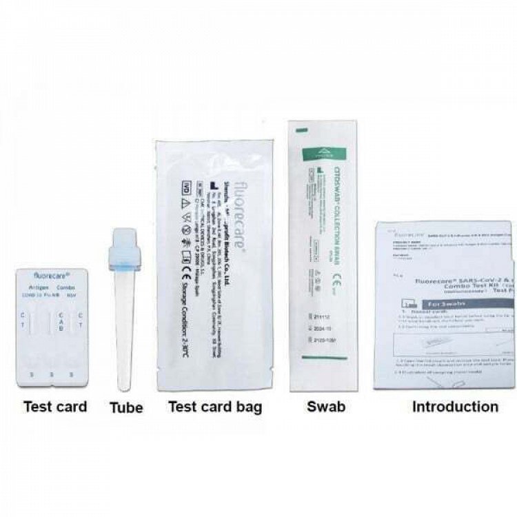 Rapid Test SARS-COV-2 & Influenza A/B & RSV Antigen Combo Αυτοδιαγνωστικό Τεστ Ταχείας Ανίχνευσης Αντιγόνων Covid-19 ,Γρίπης & RSV