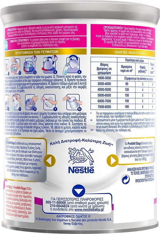 Nestle Γάλα σε Σκόνη Pre NAN Stage 2 0m+ 400gr