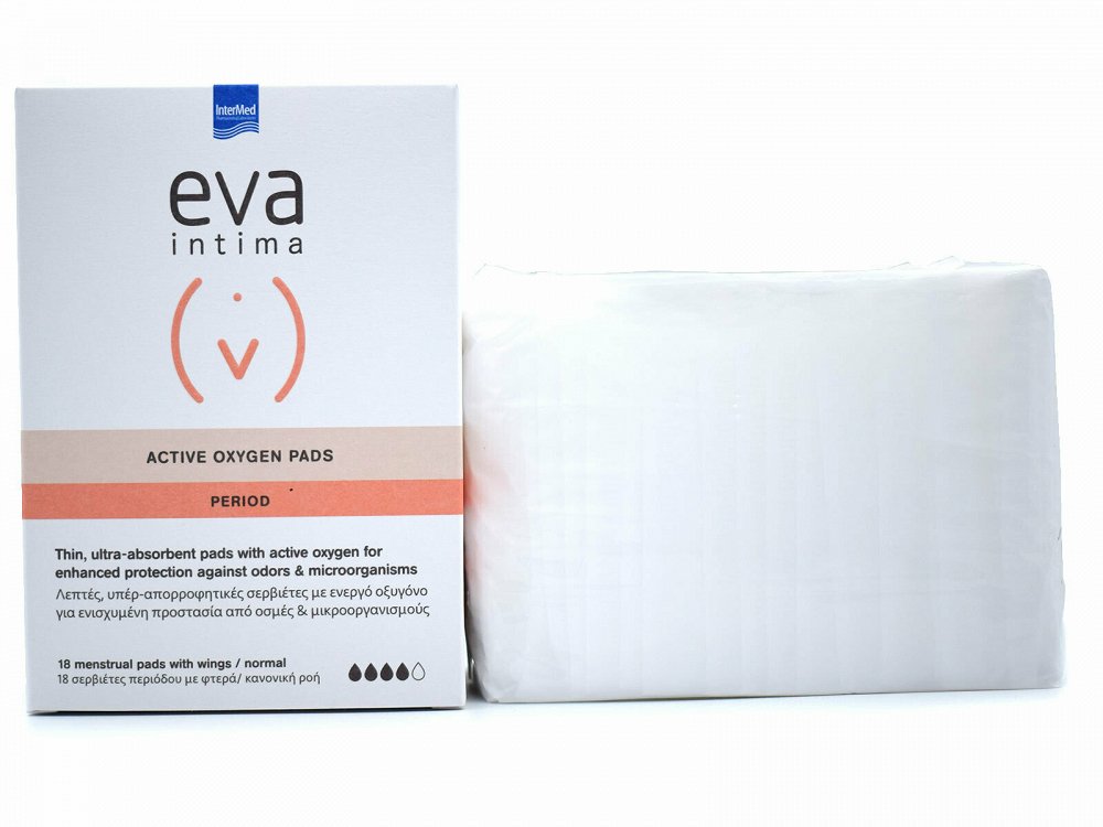 Intermed Eva Intima Active Oxygen Σερβιέτες με Φτερά 18τμχ