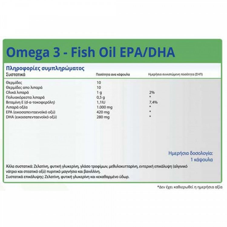 Natural Vitamins Omega 3 1000mg 30 Μαλακές Κάψουλες
