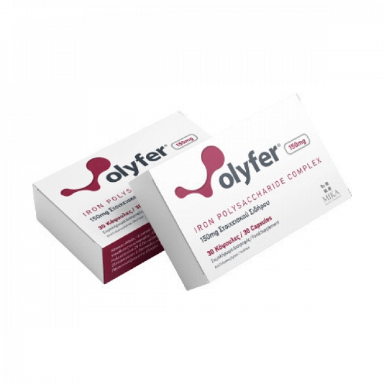 Olyfer 150mg - Σύμπλεγμα Σιδήρου Πολυσακχαρίτη (30 κάψουλες)