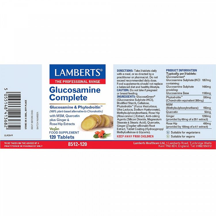 Lamberts Glucosamine Complete Συμπλήρωμα για την Υγεία των Αρθρώσεων 120 ταμπλέτες