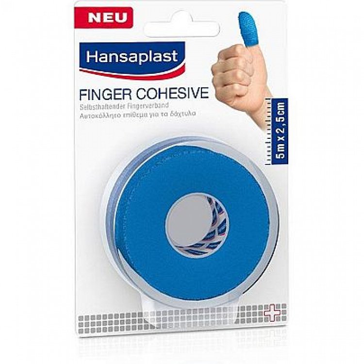 Hansaplast Finger Cohesive - Αυτοκόλλητο Επίθεμα για τα δάκτυλα 5m x 2.5cm, 1Τμχ