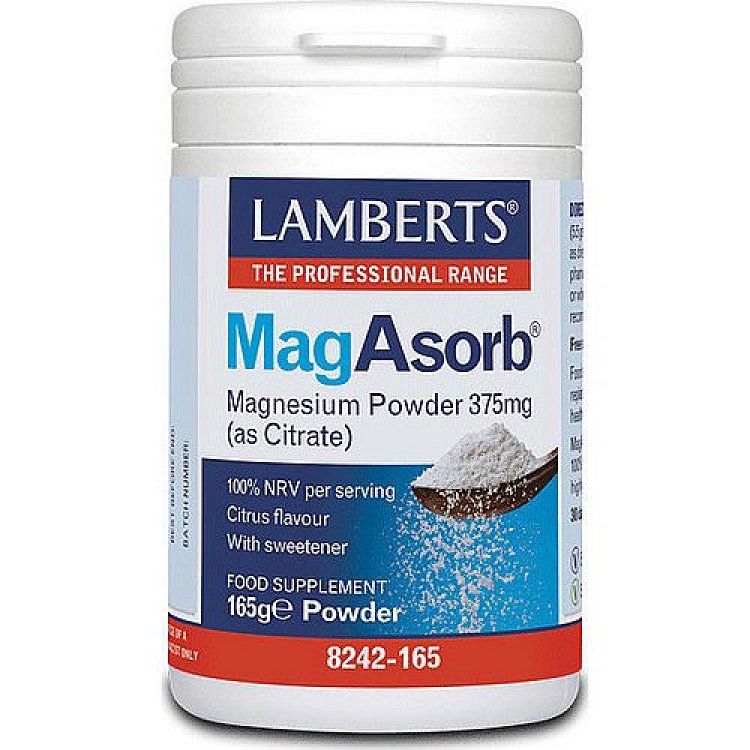 Lamberts MagAsorb Magnesium Powder 375mg, 165g