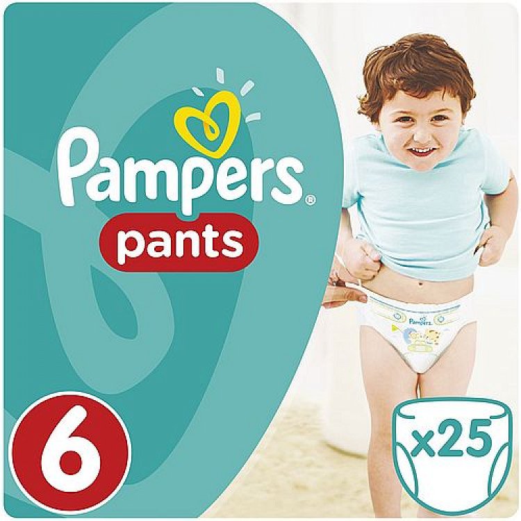 Pampers Pants Πάνες - Βρακάκι No6 (Extra Large:16Kg+) 25Τμχ
