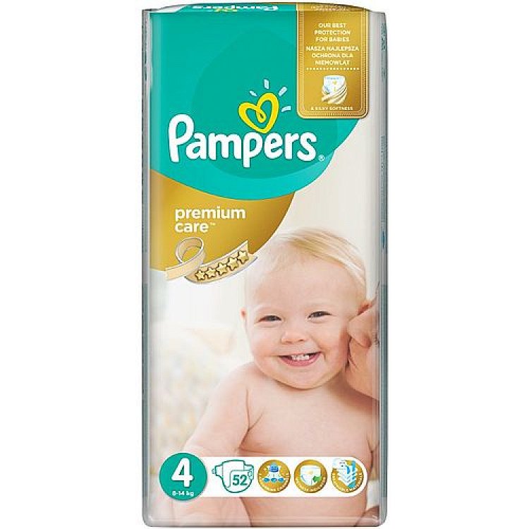 Pampers Premium Care Πάνες No 4 (Maxi:8-14Kg) 52τμχ