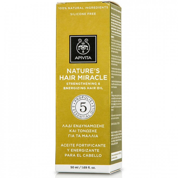 Apivita Nature’s Hair Miracle Λάδι Ενδυνάμωσης & Τόνωσης Μαλλιών Με Πρόπολη & 5 Αιθ.Έλαια 50ml