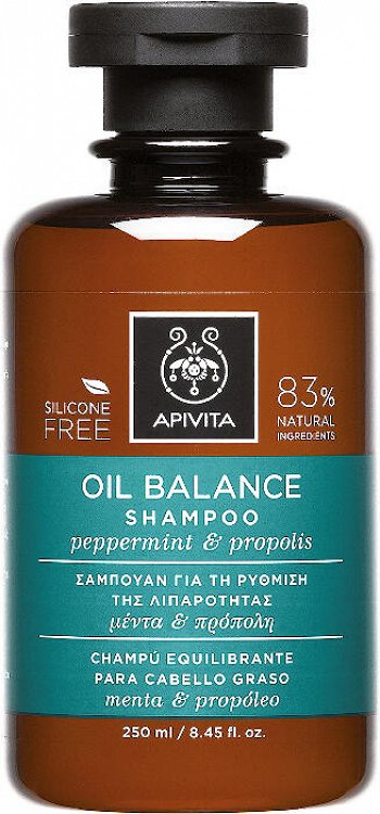 Apivita Oil Balance Shampoo - Σαμπουάν Ρύθμισης Λιπαρότητας, 250ml
