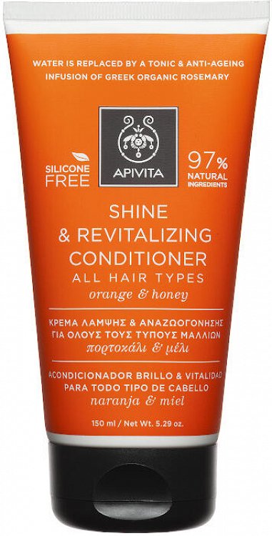 Apivita Shine & Revitalizing Conditioner Κρέμα Λάμψης & Αναζωογόνησης Με Πορτοκάλι & Μέλι 150ml