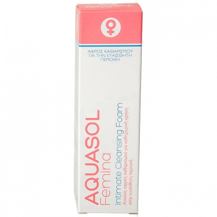 Aquasol Femina Intimate Cleansing Foam Απαλός Αφρός Καθαρισμού για Καθημερινή Χρήση στην Ευαίσθητη Περιοχή, 40ml