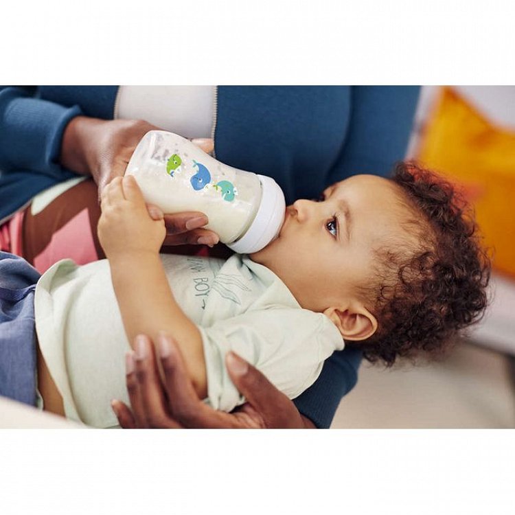Avent Natural SCF070/23 Μπιμπερό Πολυπροπυλένιου με Θηλή Σιλικόνης Φάλαινα 1m+, 260ml