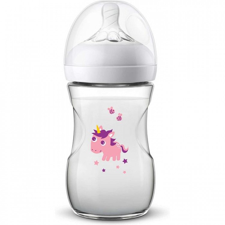 Avent Natural SCF070/25 Μπιμπερό Πολυπροπυλένιου με Θηλή Σιλικόνης - Μονόκερος - 1m+, 260ml