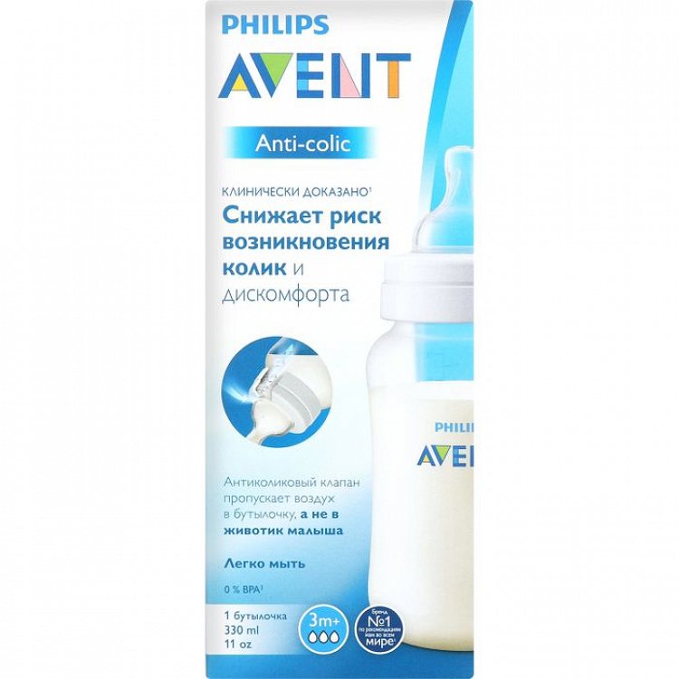Avent Μπιμπερό κατά των Κολικών SCF816/17 3m+, 330ml