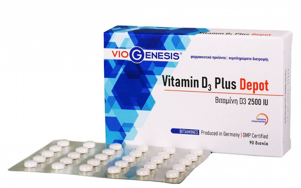 Viogenesis Vitamin D3 Plus Depot Βιταμίνη για Ανοσοποιητικό 2500iu 90 κάψουλες